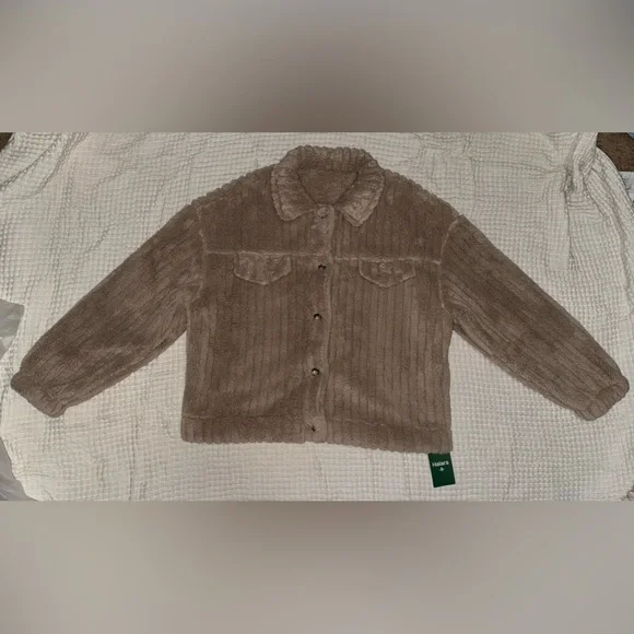 HALARA Women’s Long Sleeve Casual Sherpa Jacket in Cream NWT - Size Large - Picture 7 of 15